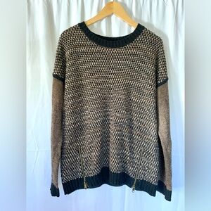 Women's Medium Knit Sweater Black Gold Neutral‎ Quiet Luxury Old Money 90’s 80’s